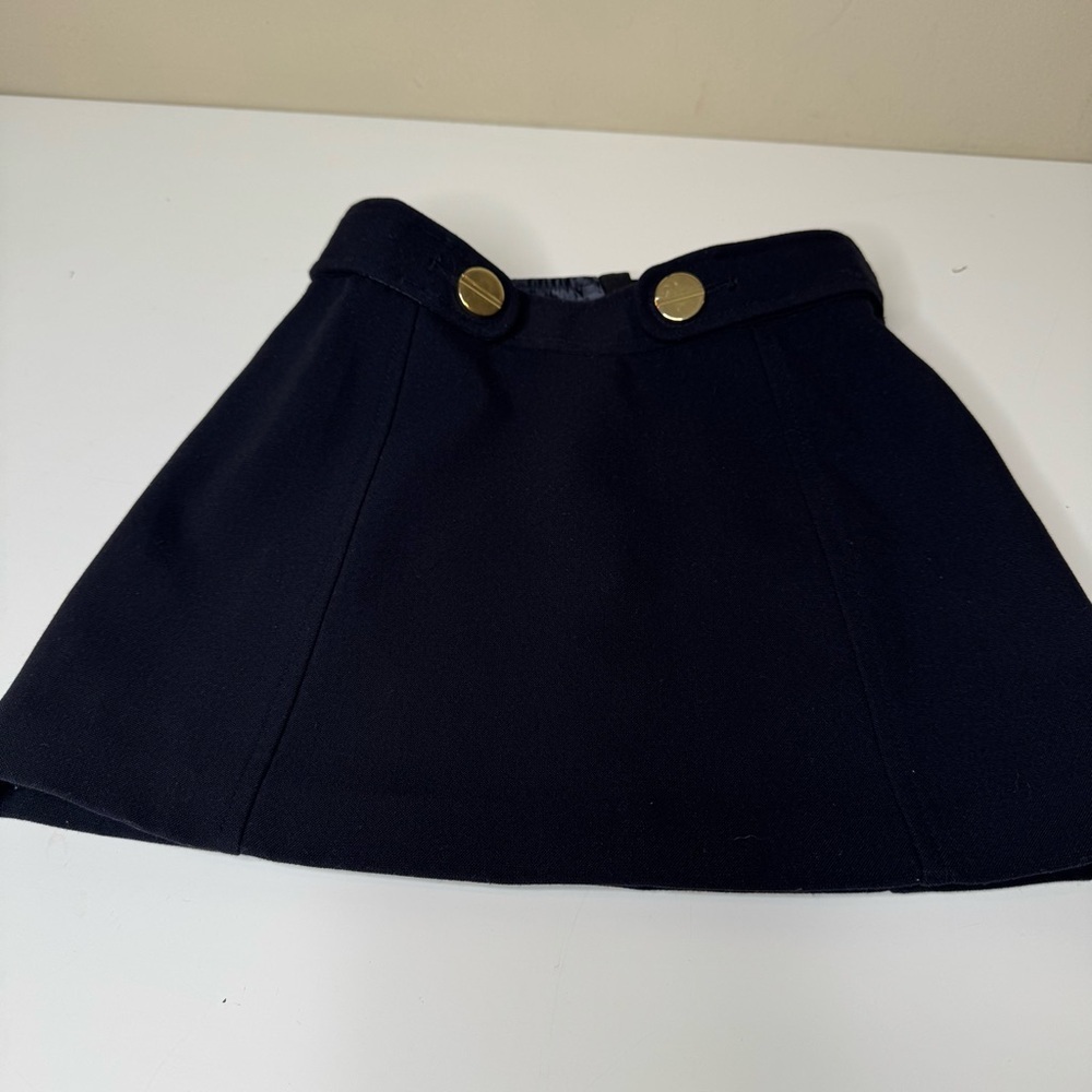 Gap girl navy blue skirt gold buttons size 7